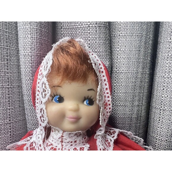 VTG 3 Dolls In 1 Little Red Riding Hood Grandma Wolf Handmade Doll 21 Inch - Picture 4 of 15